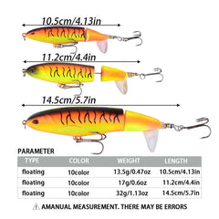 Whopper Popper Topwater Rotating Tail Fishing Lure