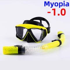 Optical Myopia Snorkel Set Panoramic Diving Mask