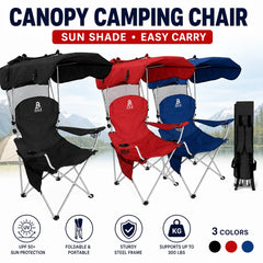 Folding Camping Chair With UPF 50+ Sunshade