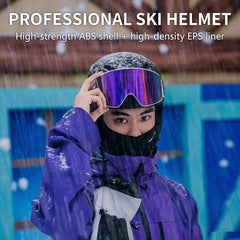 Professional Ski Helmet with Integrated Goggles