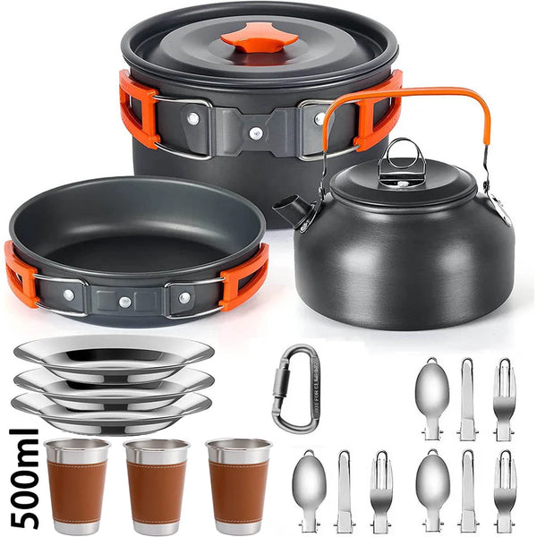 Camping Cookware Set Non Stick Pots For Two