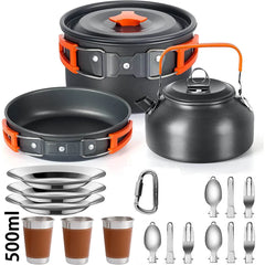 Camping Cookware Set Non Stick Pots For Two