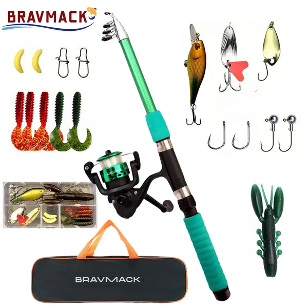 Telescopic Fishing Rod & Spinning Reel Combo Kit