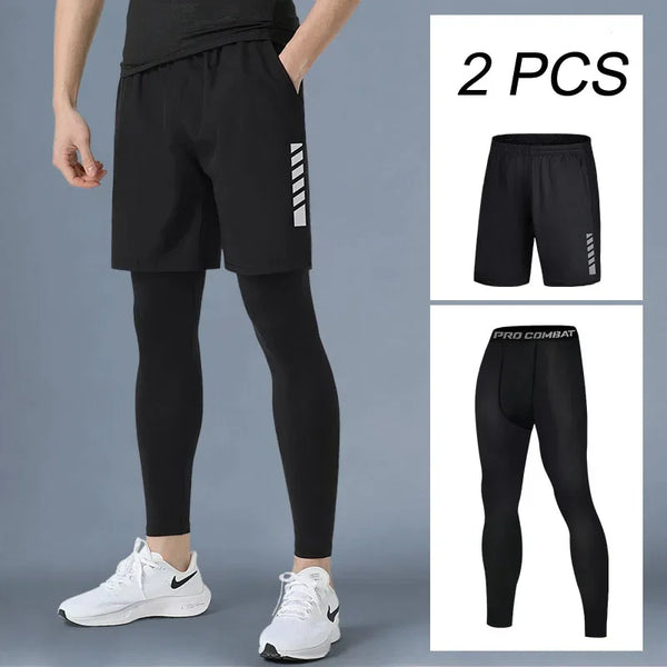 Men's Compression Running Tights Quick Dry Sports Shorts