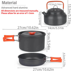 Camping Cookware Set Non Stick Pots For Two