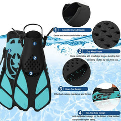 5-Piece Snorkeling Set with Mask, Snorkel & Fins